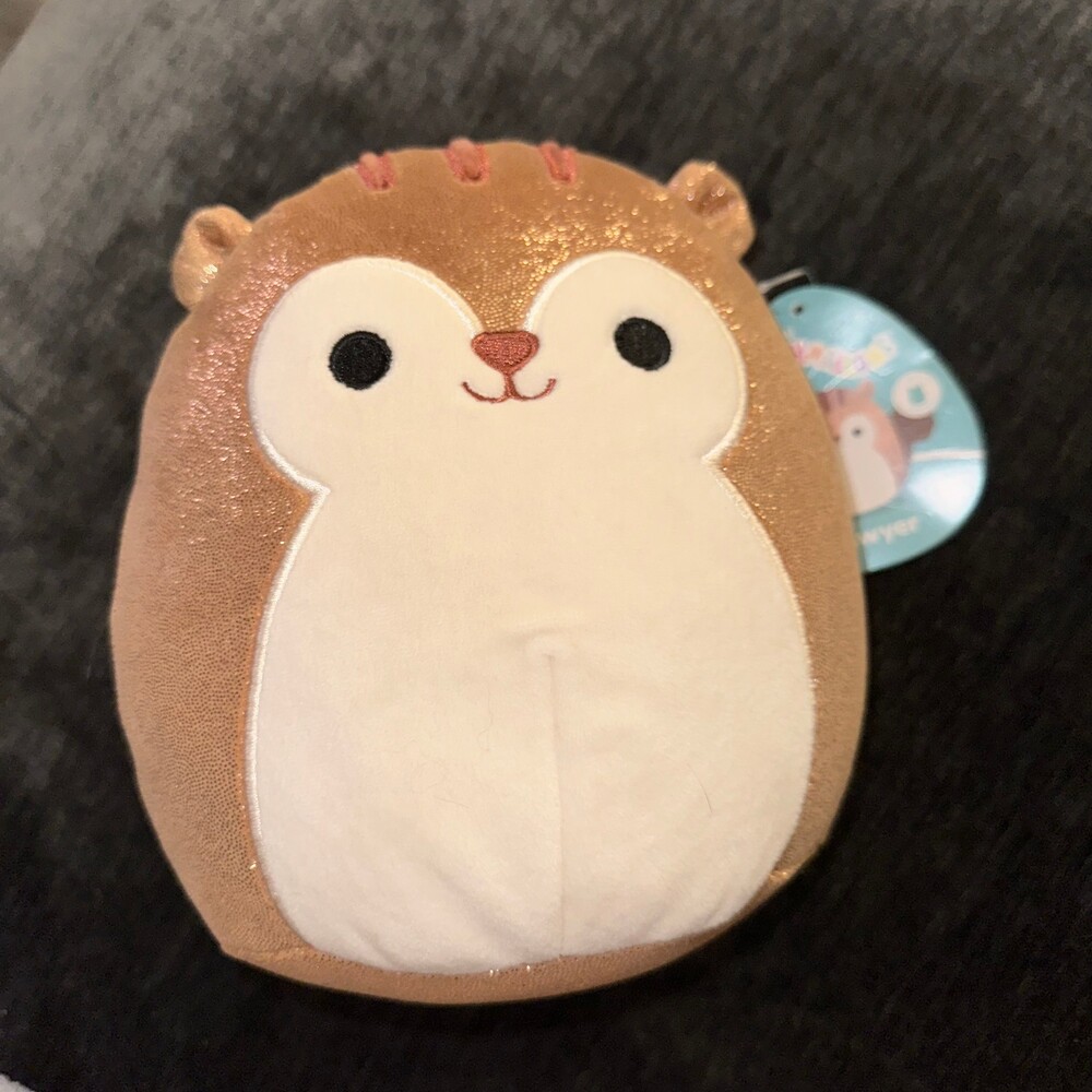 Squishmallows Sawyer Squirrel Plush 8" Glitter Squad Soft Toy